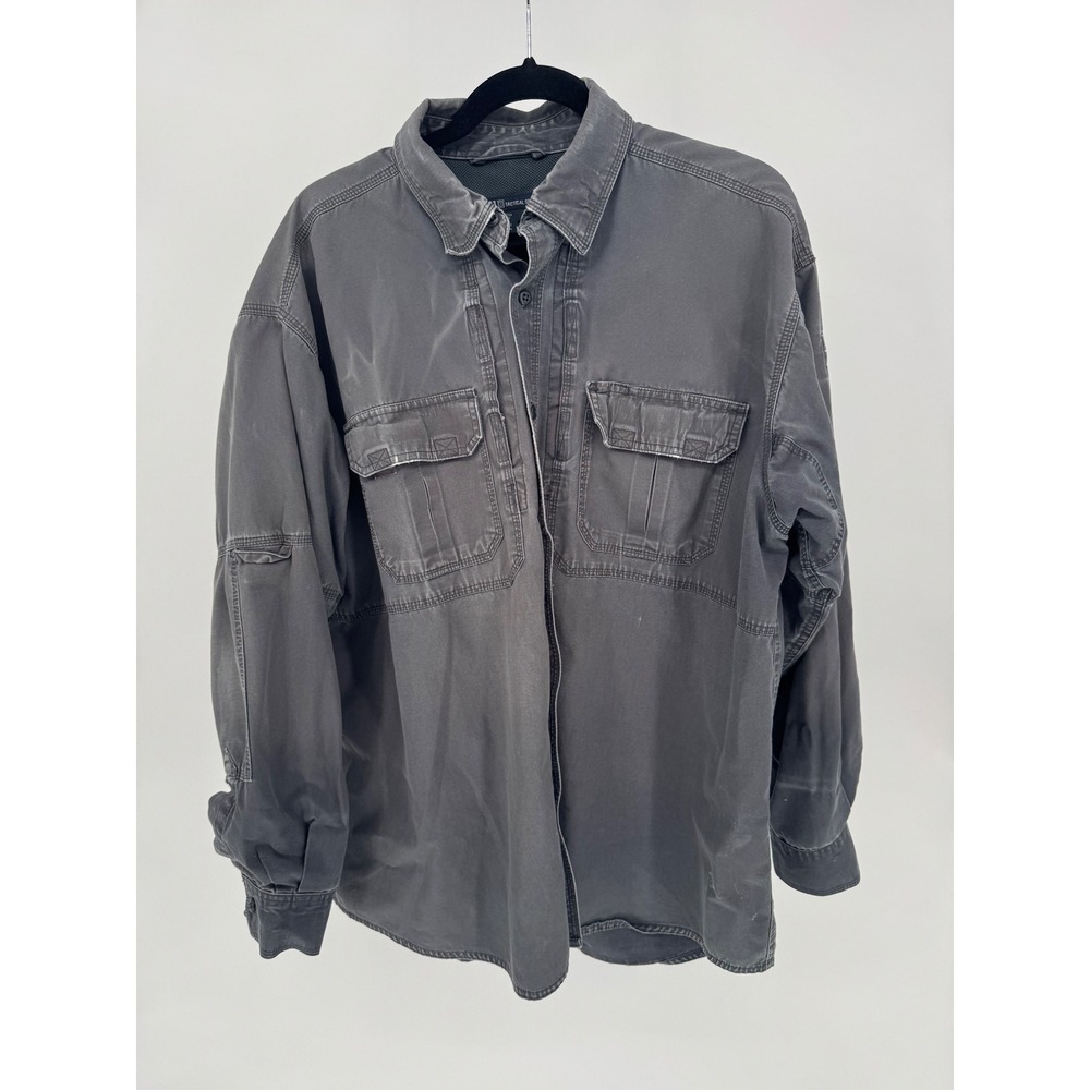 5.11‎ Tactical Men's XL Gray Long Sleeve Button Down Shirt Utility Workwear